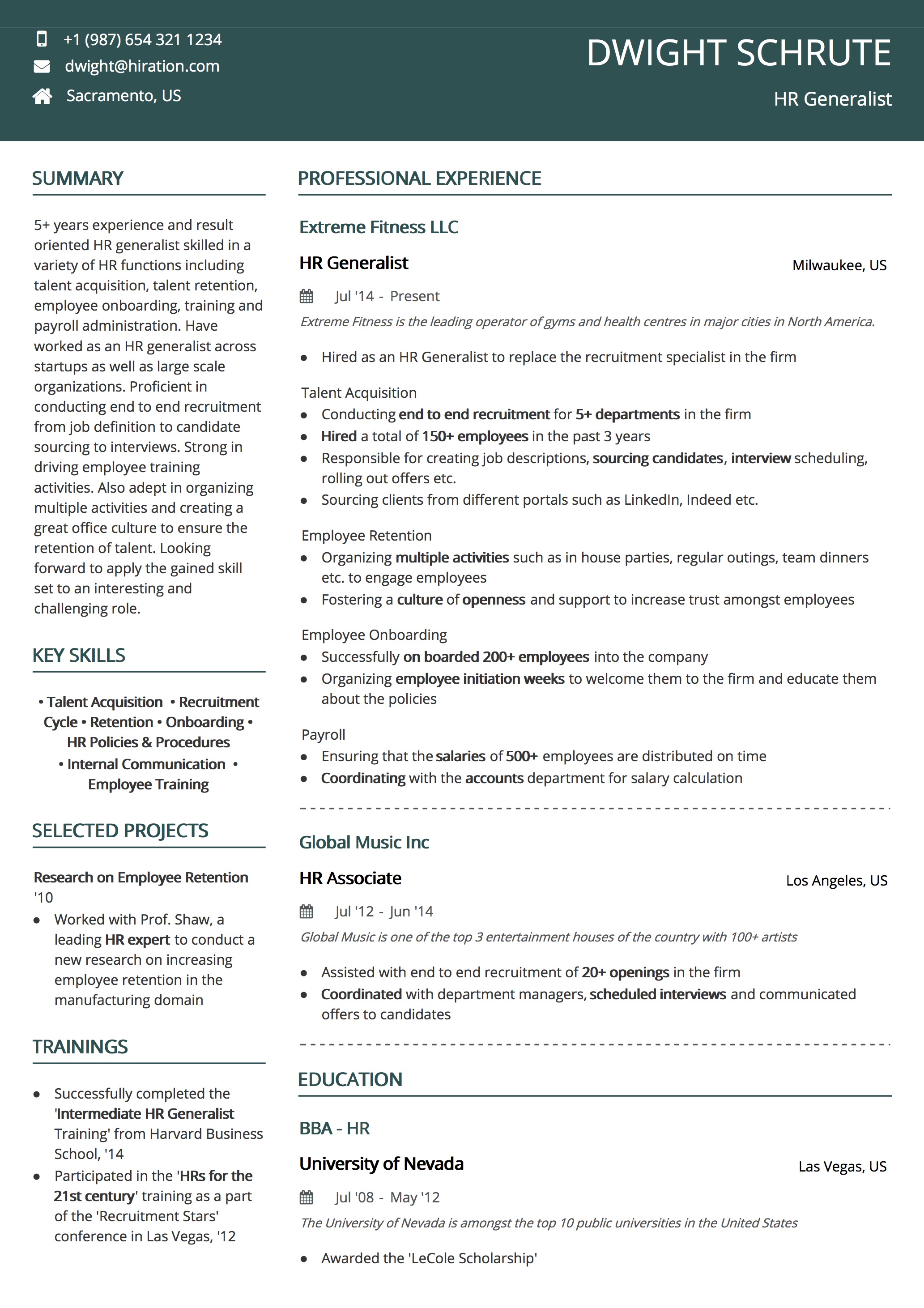 Basic Resume Templates By Hiration